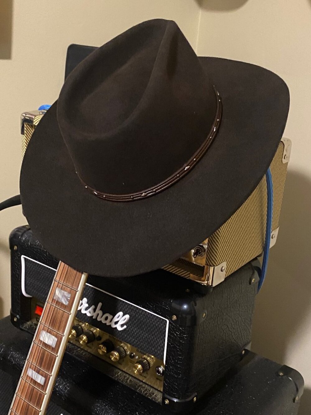 Stetson Pawnee (The Gun Club) Cowboy Hat - Chocolate - 7 1/4 - Mint! - Picture 2 of 9
